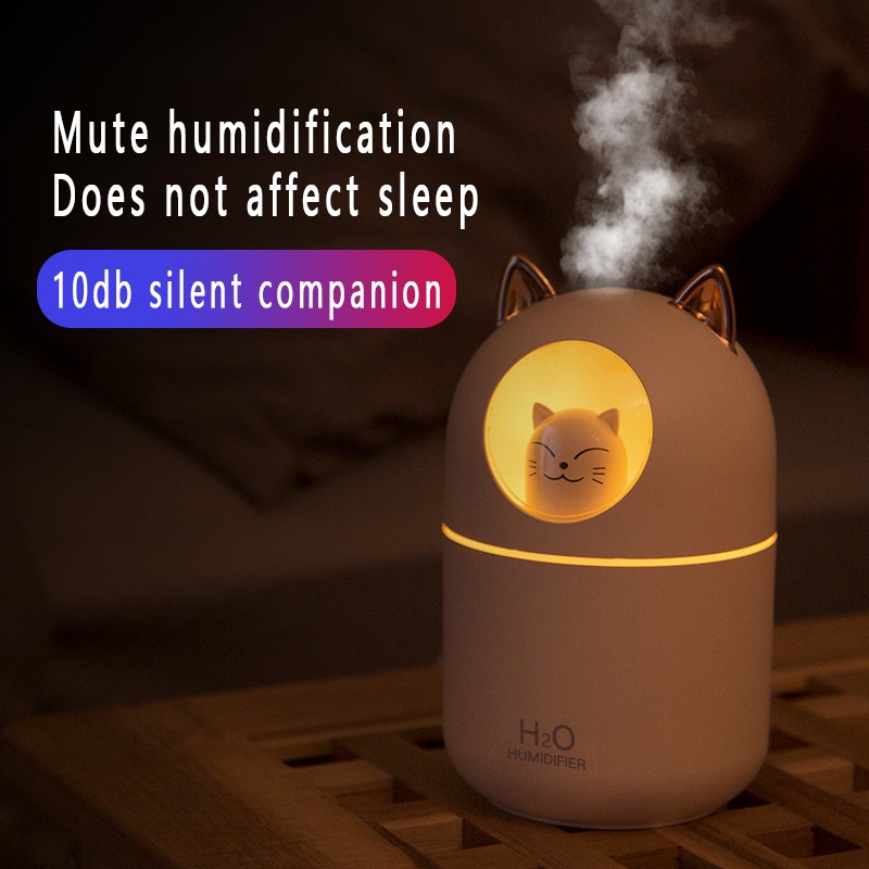 Air Humidifier / Aroma Diffuser Usb Mini Bentuk Kucing Lucu Untuk Rumah / Kantor