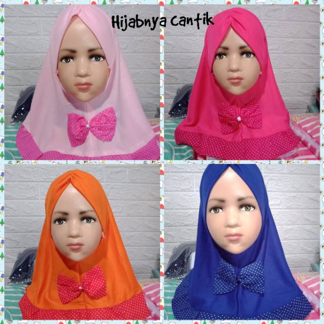 [2-5th] satu set gamis polka anak + hijab cantik // gamis set hijab anak 2 3 4 5 tahun polkadot adreena series terbaru//terlaris//kekinian/bisa bayar di tempat set gamis anak adreena