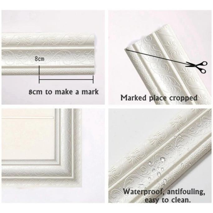 list bordr profil foam putih tebal 8mm panjang 230cm