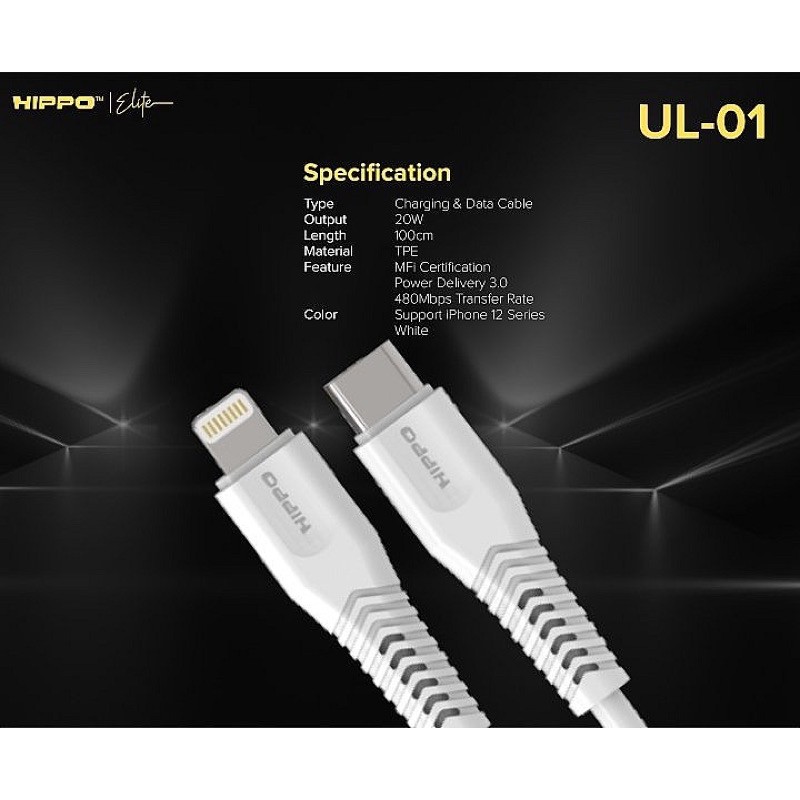 Hippo Elite Kabel Data Type C to Iphone