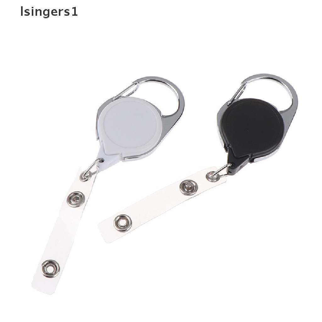 (lsingers1) 1pc Klip Carabiner Holder Kartu ID / Kunci Retractable