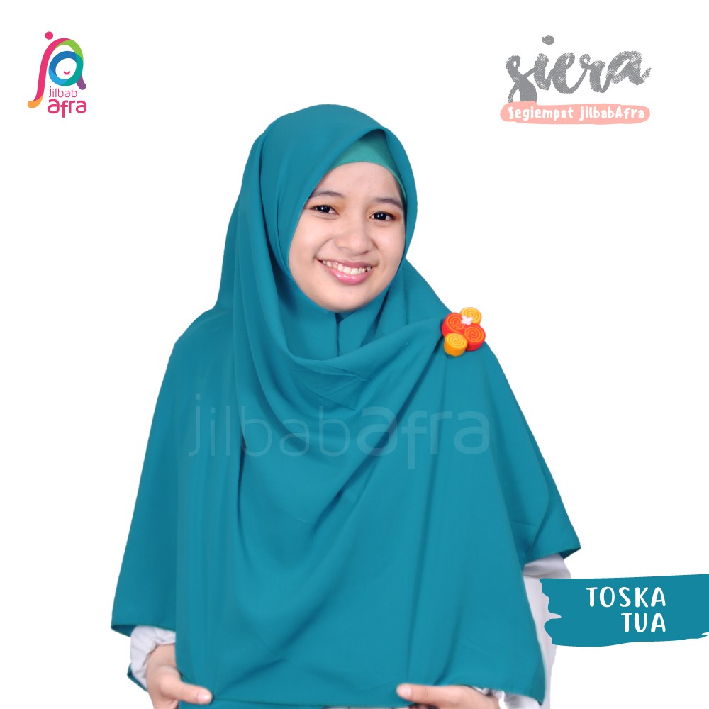 Jilbab Segiempat SIERA TOSCA TUA, Jilbab Afra Square Lebar Jumbo Syar'i Segi Empat Polos Kerudung