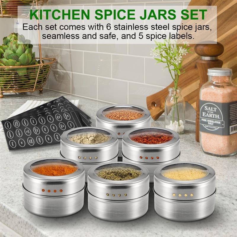 Tempat Bumbu Makanan Magnetic Spice Jar Storage Container