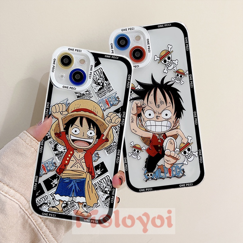 Soft Case TPU Transparan Motif Kartun Luffy One Piece Untuk iPhone 7 8 Plus 11 XR 12 13 11 Pro MAX 6 6S Plus X XS MAX SE 2020