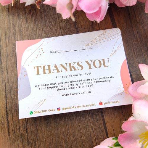 Thank You Card Kartu Ucapan Terimakasih Olshop Shopee Indonesia | My