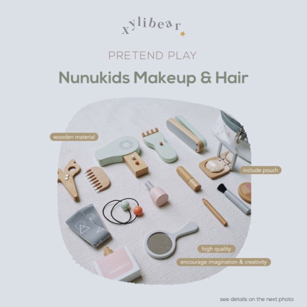 

Nunukids Makeup Hair - Wooden Toys - mainan anak salon make up Diskon