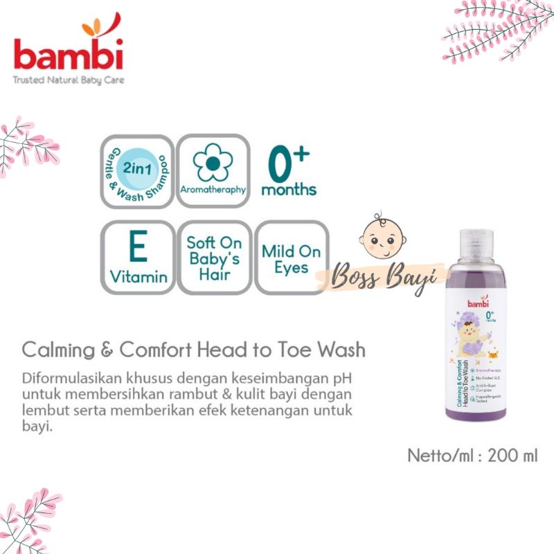 BAMBI - Calming and Comfort Head To Toe Wash 200ml / Sabun Shampoo Bayi