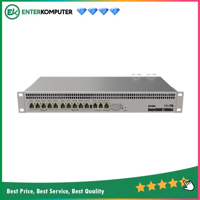 Mikrotik RB1100DX4 1U Rackmount Router 13 Port 10/100/1000 Lev.6