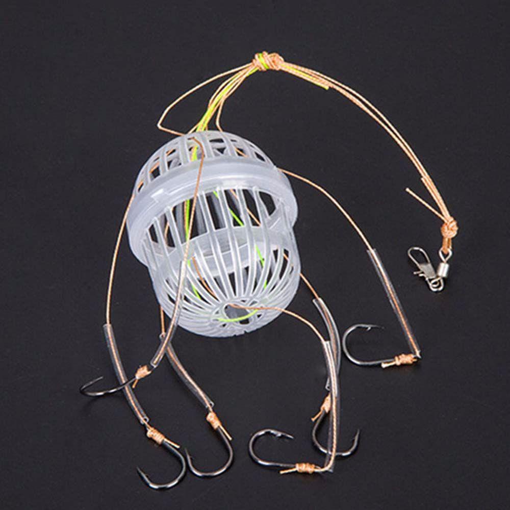 Nickolas1 Kait Ledakan Outdoor Tackle Tools Plastics Carp Spherical Fishhook Basket Feeder Holder Sea Box Hook Kail Pancing