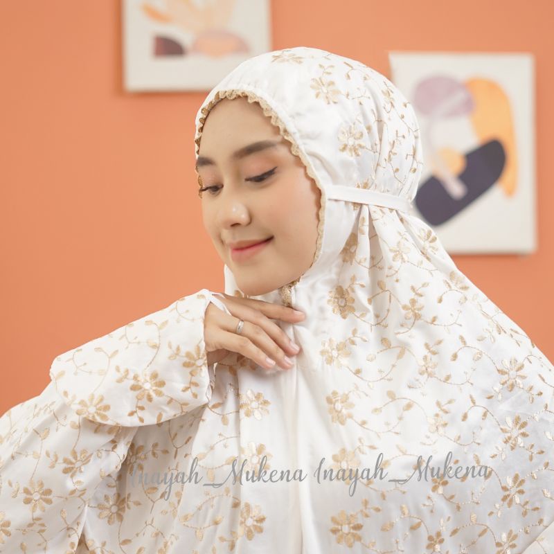 Mukena Terusan Sutra Paris Millo Dewasa Inayah Bordir