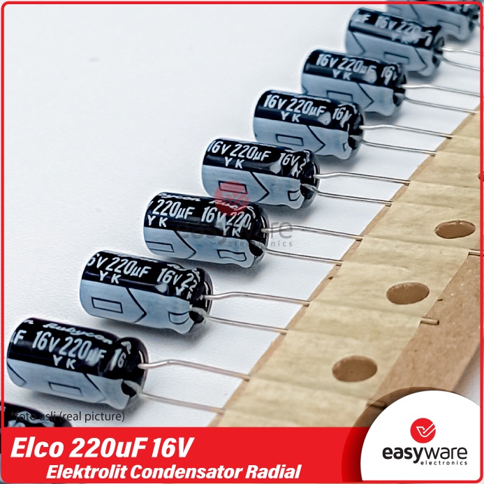 5pcs Elco 220UF 16V Capasitor Elco 220 uF 16 V