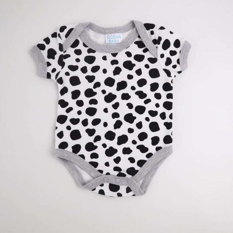 BABY K2 - BABY BODYSET 5 IN 1 MOTIF COW I LOVE MILK MEREK LITTLEDUCK KODE 00086