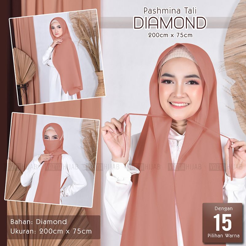 Pashmina Tali Diamond 200x75 + Masker