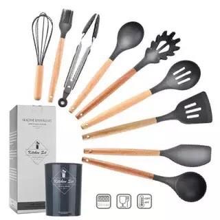 Spatula Set Silikon Sutil Set Kitchen Set Dapur 9Pcs+ Tabung