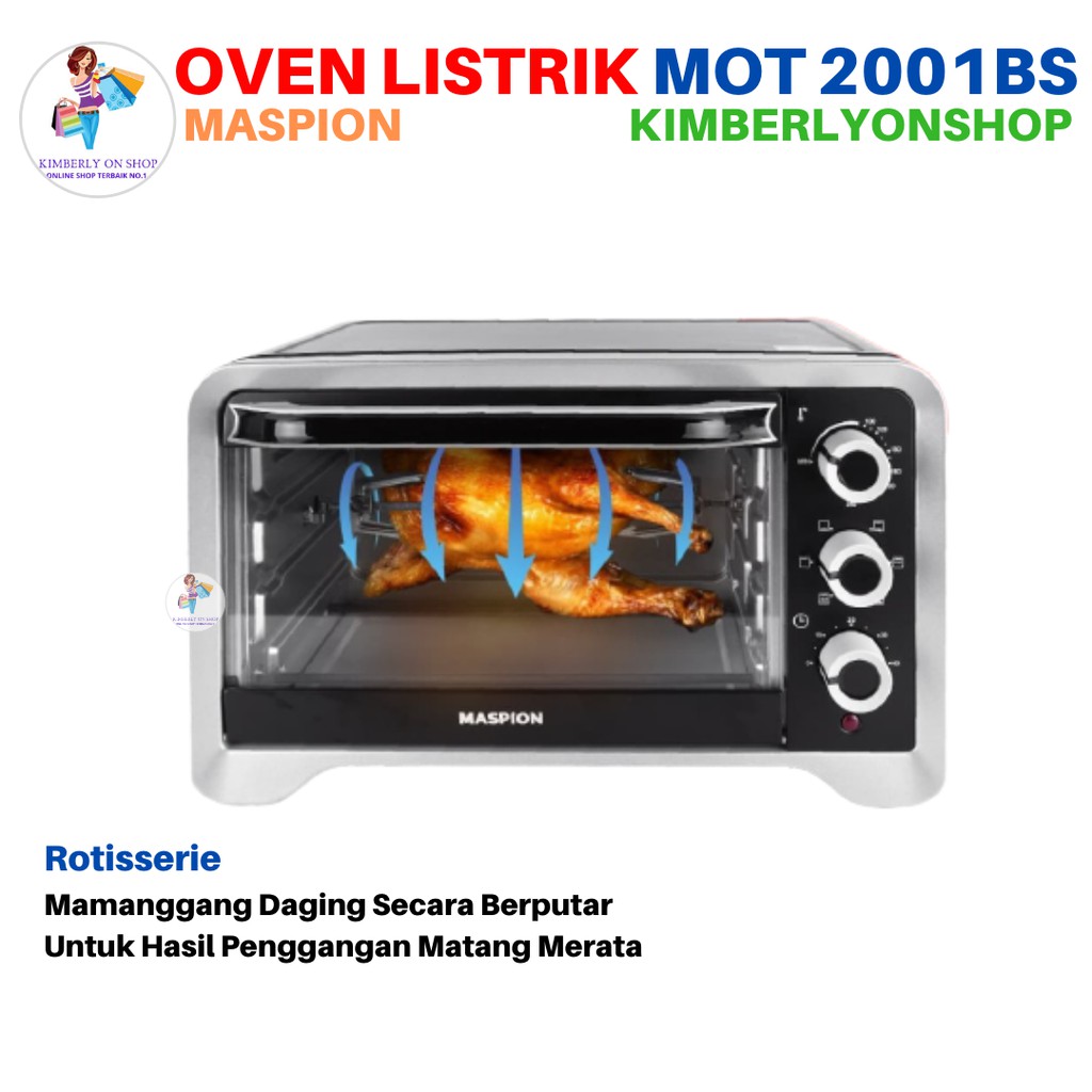 Kimberlyonshop Oven Listrik Toaster 20 Liter MOT 2001BS Maspion
