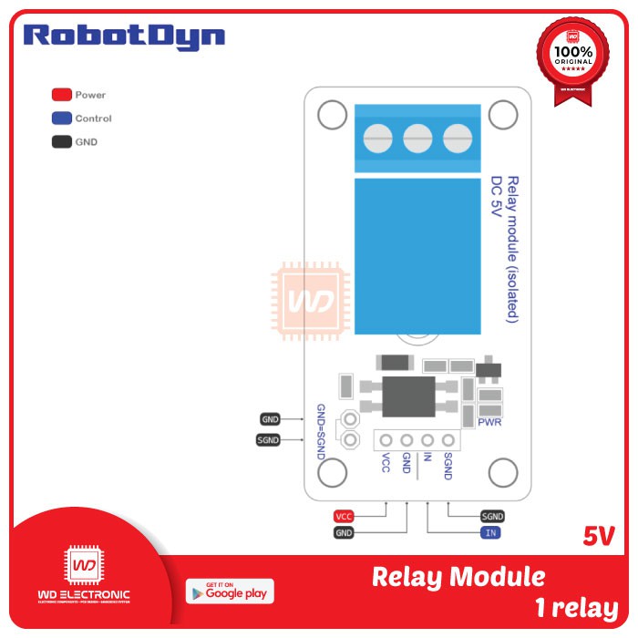 RobotDyn Relay 1 channel 5V relay module