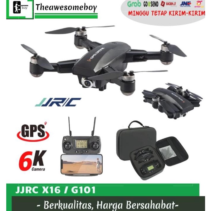 [ Promo ] Jjrc X16 / G101 5G Wifi Gps Drone Foldable Fpv 6K Camera Quadcopter - Drone Kamera Dan Aks