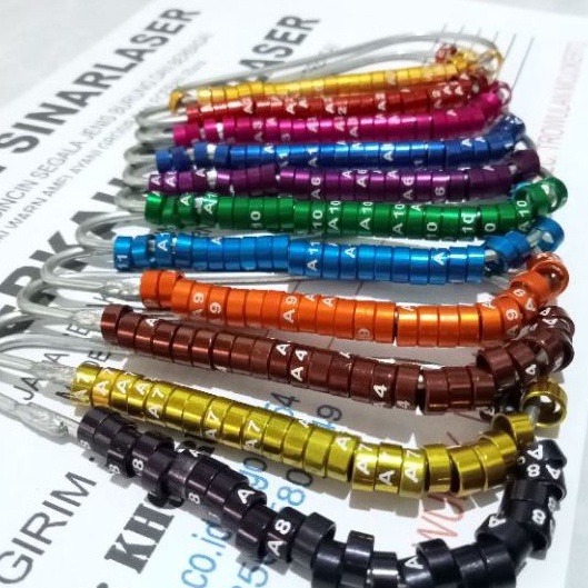 ring burung perkutut, ringtanda ringkode ringkandang gelang slim Kotot murah custom nama dan warna