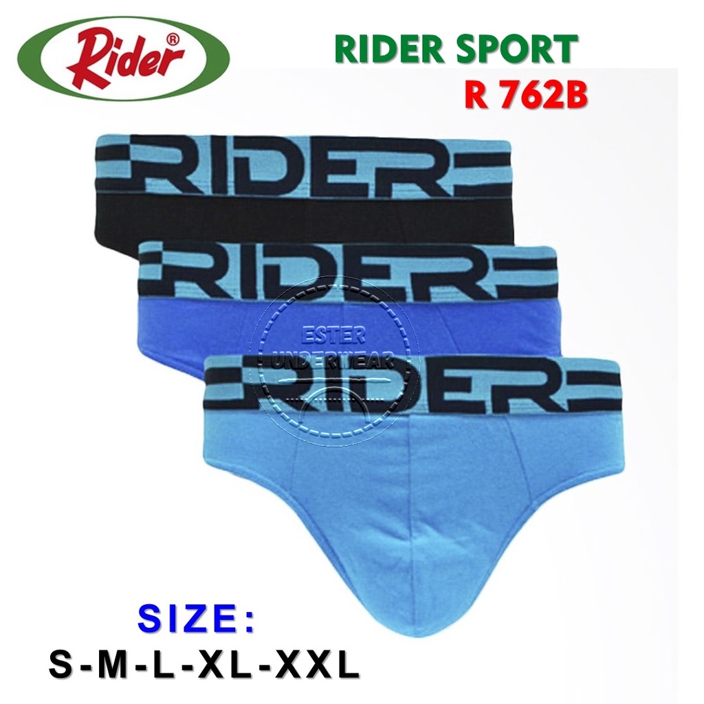 Celana Dalam Pria Rider Sport R 762 Isi 3Pcs/Pack Bahan Katun