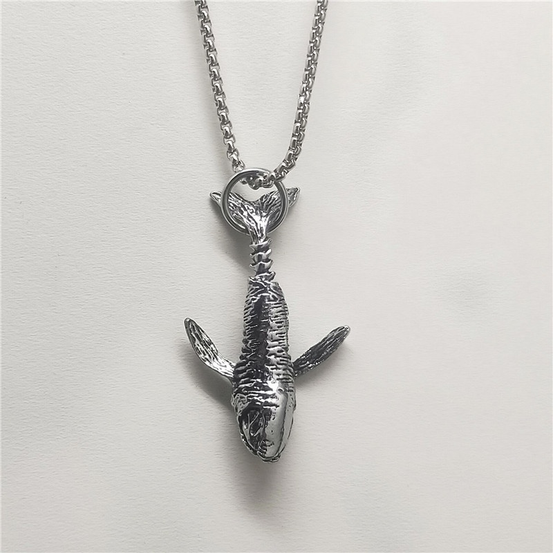 Merek Fashion street hip-hop hiphop Paus kalung pria kepribadian dolphin liontin hip hop serbaguna p