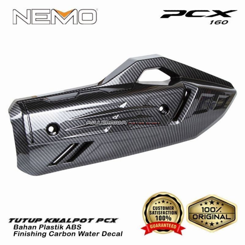 cover tutup tameng knalpot carbon nemo vario 160 new,pcx 160 2020-2022 original nemo