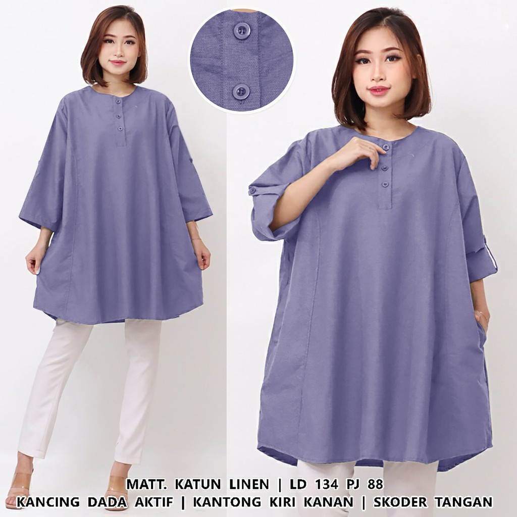 WSE390 - Blouse JUMBO XXXL Dress Jumbo Tunik Jumbo Atasan Jumbo Wanita BIG SIZE Fiona UK 3XL LD 134 CM PJ 88 CM Katun Supernova PREMIUM QUALITY