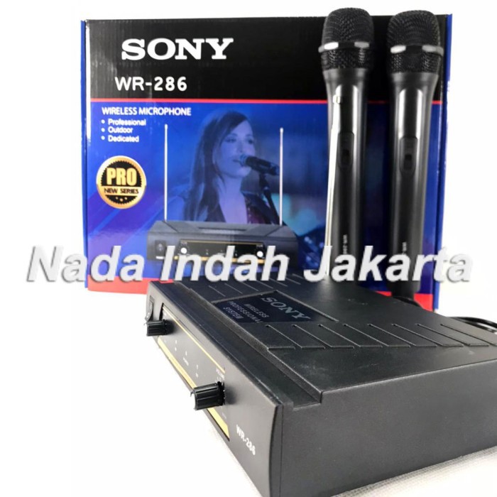 Microphone Wireless Double SONY WR 286 Mic Tanpa Kabel WR286