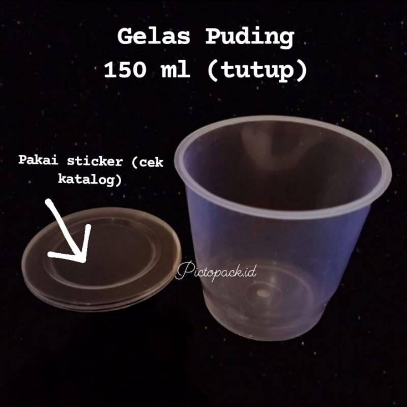 GELAS PUDING 150 ML+ TUTUP CUP