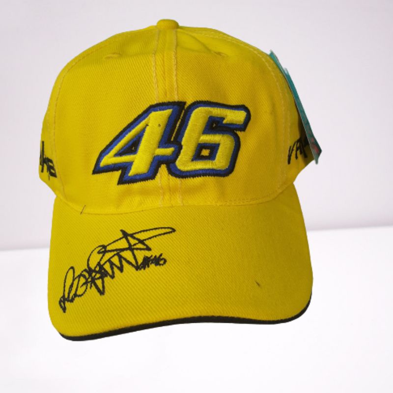 topi valentino rossi kuning emblem