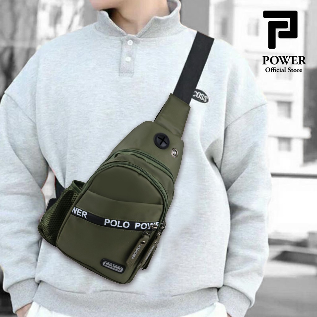 Polo Power Tas Selempang Pria Sling bag Waterproof Import Tas Dada ABG Anti Air Tas Polo Original