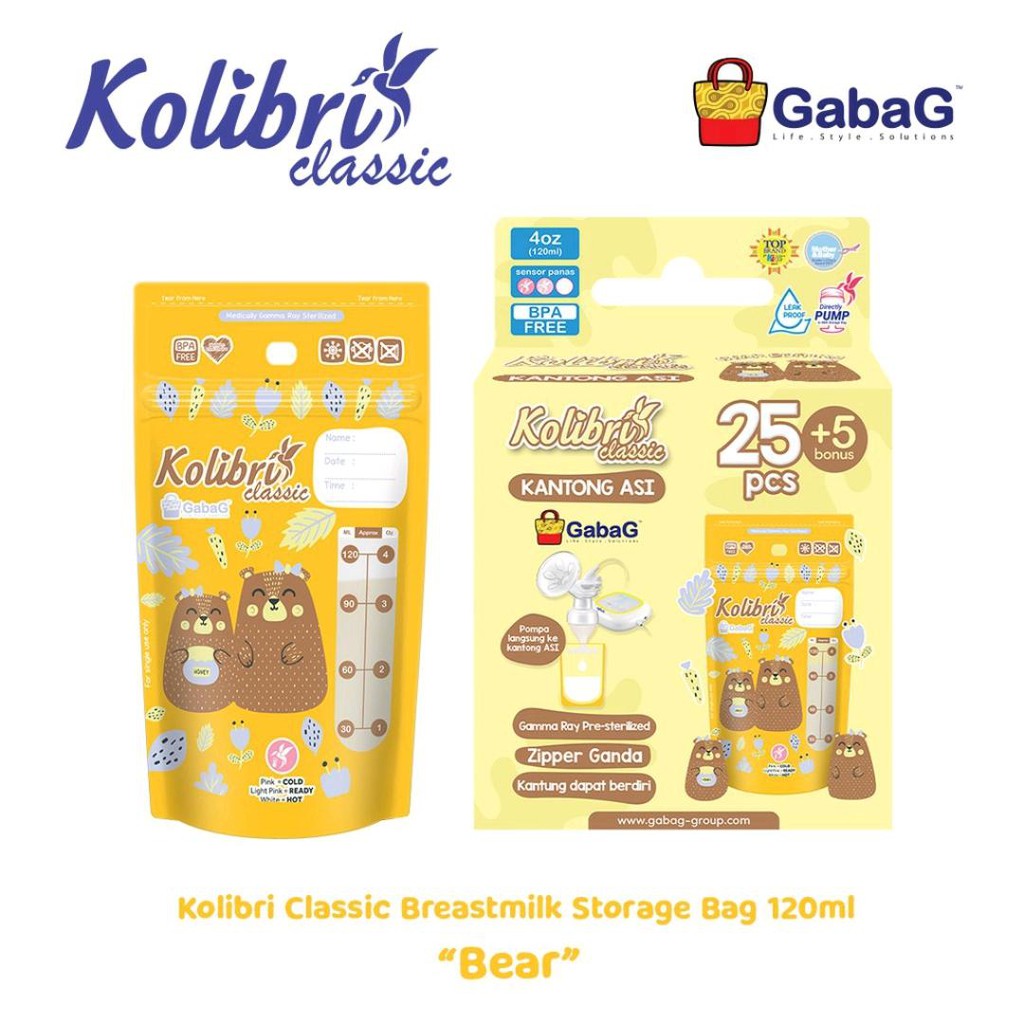 KOLIBRI KANTONG ASI GABAG CLASSIC 120ML/ KANTONG ASI