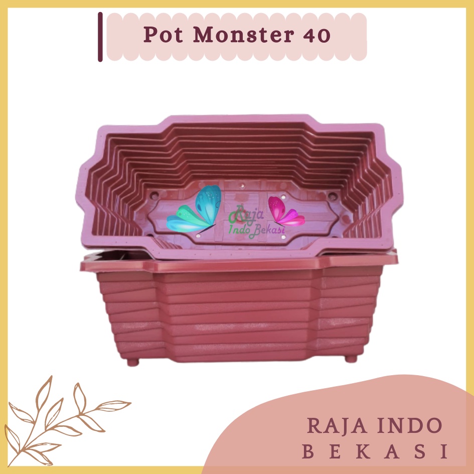 Rajaindobekasi Pot Monster 40 Putih Hitam Merah Bata By Garden Of Love Pot Panjang Plastik Putih Murah Tanaman Mirip Pot Sgp 03 05