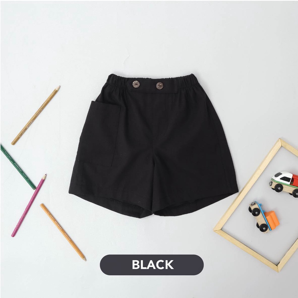 Mooi Celana Pendek Anak Perempuan Lulla Button Pants-BLACK