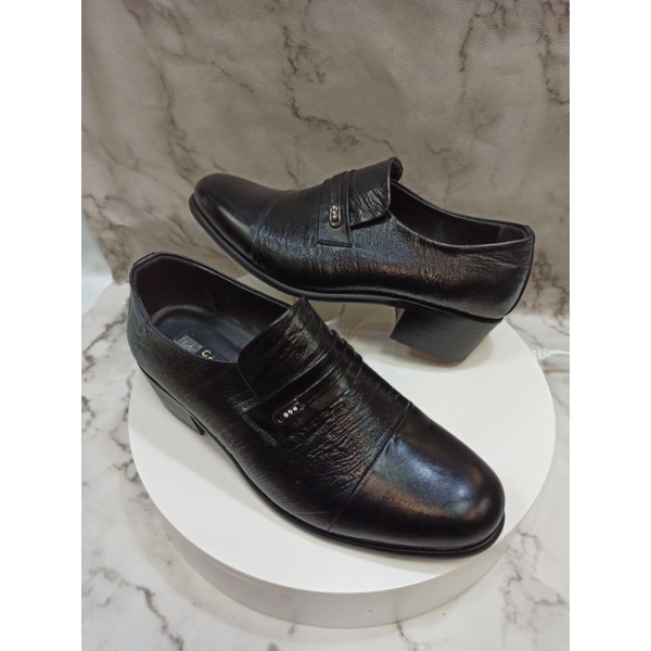 Pantofel Pria hak 5 cm Guin Casalini Dx16 Hitam