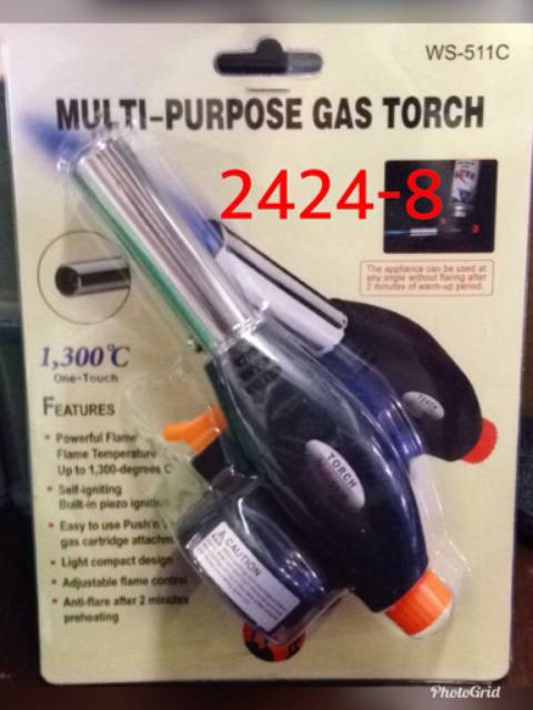 Multi Purpose Gas Torch WS 511C, Type 2424-8, Kepala Korek Gas Nyala Api Las Bara Super Jet