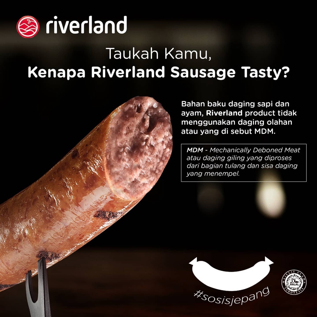 Riverland Sausage Ichimi / Smoked Arabiki Beef / Smoked Cheddar | Sosis Sapi Jepang Halal