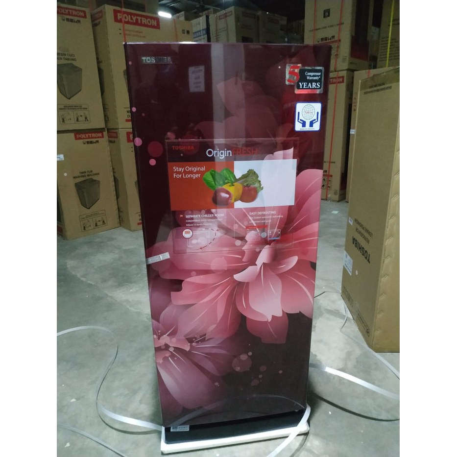 Kulkas 1 Pintu Toshiba 196 CC Low Watt Motif Bunga 151 Liter