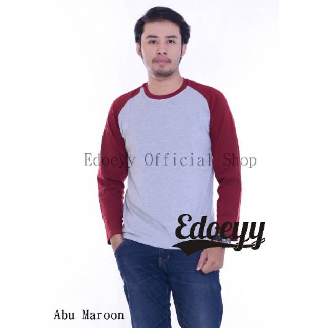 Edoeyy Raglan Lengan Panjang kaos Reglan Raglan polos 