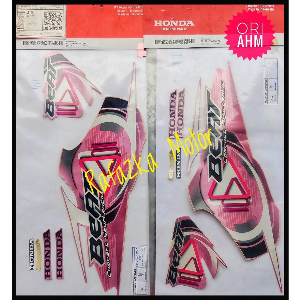 Striping Stiker Sticker Beat Karbu Kanan Kiri LR Set  Ping Pink  871X0KVY700ZER 871X0KVY700ZER ORI A