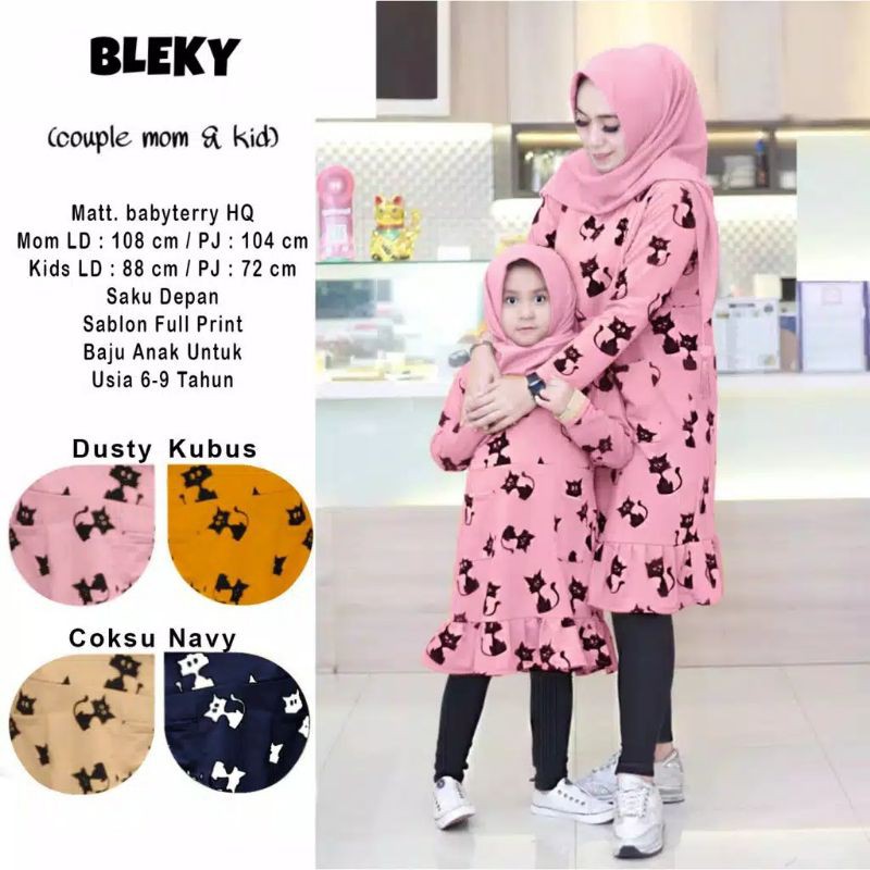 CP MOM KID BLEKY/baju tunik couple ibu dan anak