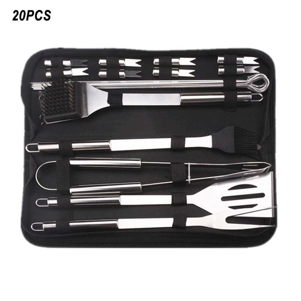 Alat BBQ Barbecue Grilling Tools Utensil 20 PCS 1 Set Peralatan Masak Daging Grill Stainless Steel Berkualitas