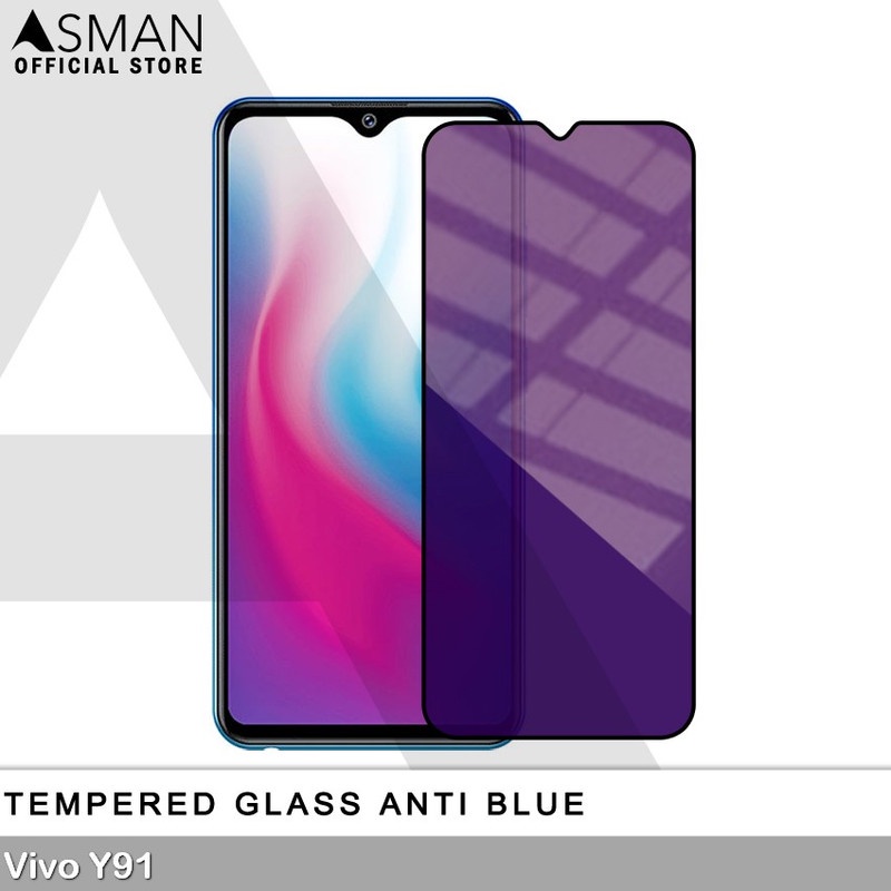 Tempered Glass Blue Light Full Lem VIVO Y91 Anti Radiasi Screen Protector