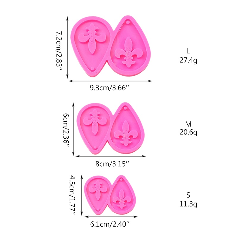 Siy 1 / 3pcs Cetakan Resin Bahan Silikon Untuk Membuat Perhiasan Anting DIY