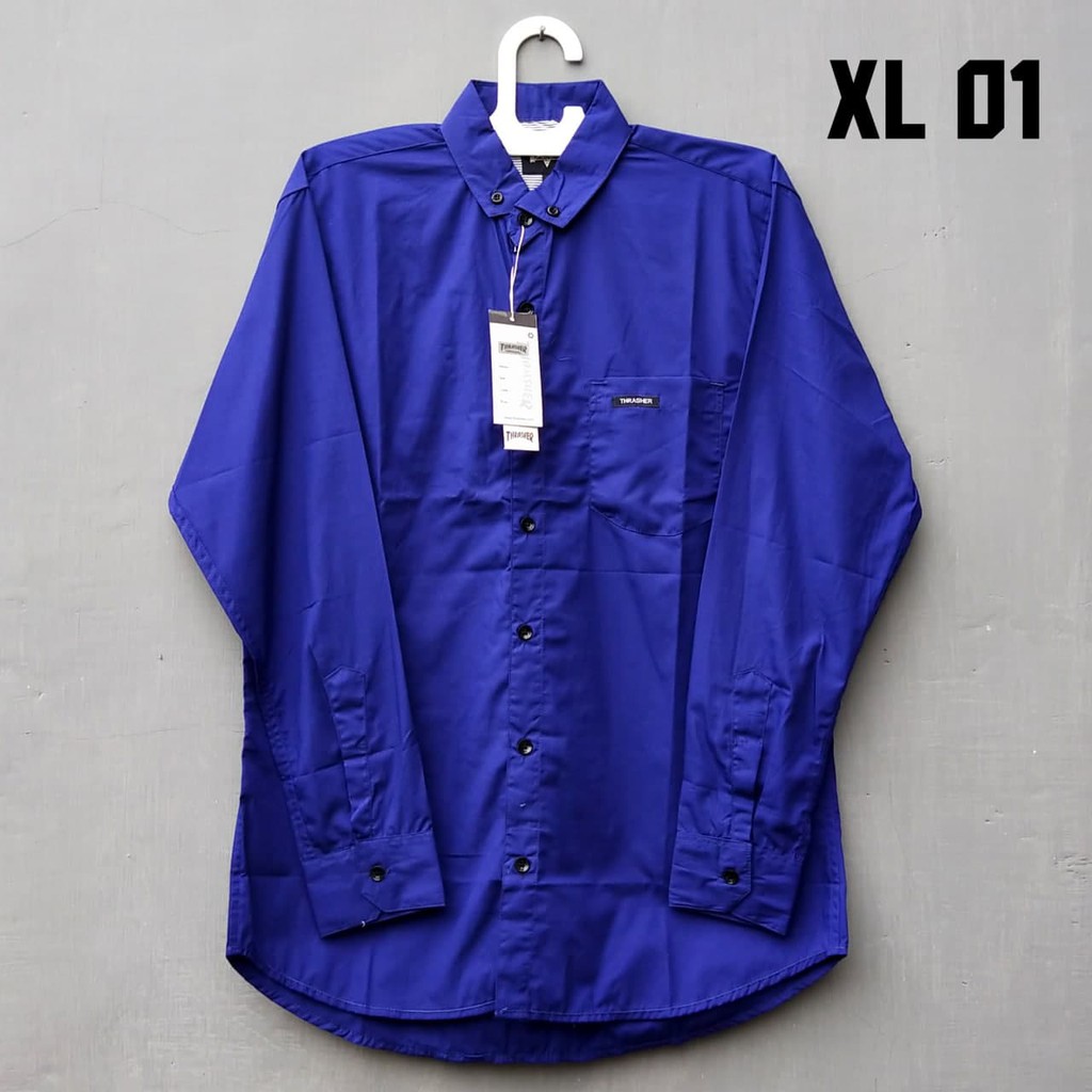 Kemeja pria panjang distro XL / hem bapak panjang / pria polos panjang / lengan panjang pria