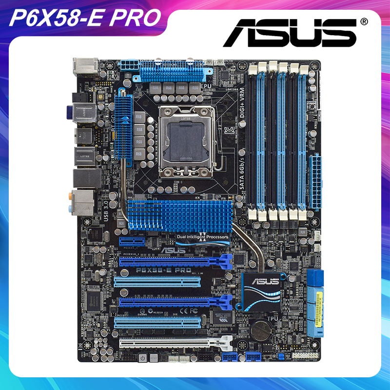 PREORDER ASUS P6X58-E PRO LGA 1366 Intel X58 Original Desktop PC Motherboard DDR3 Core i7 Extreme Ed