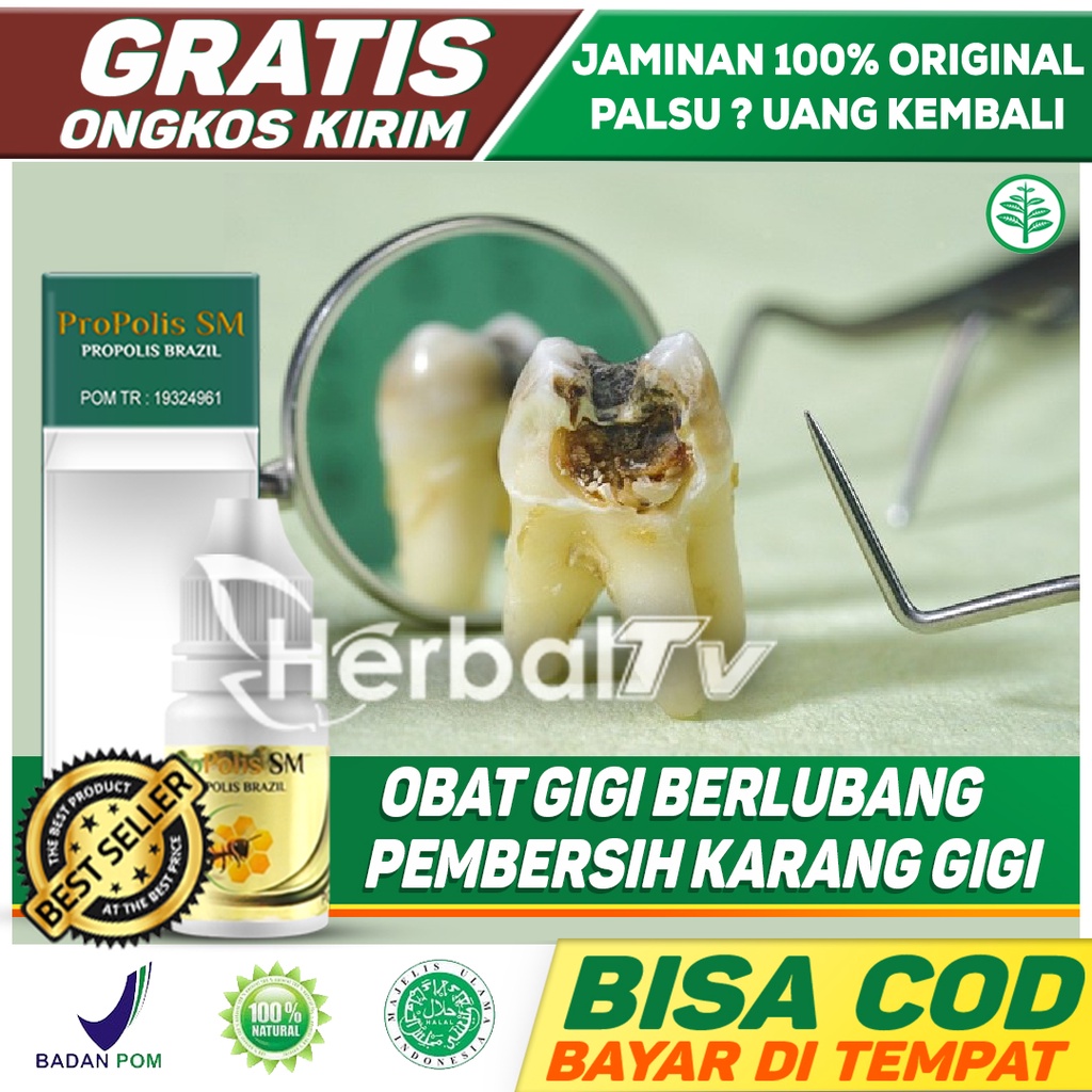 Obat perontok karang gigi dan mengobati gigi berlubang sekaligus membersihkan gigi kuning propolis