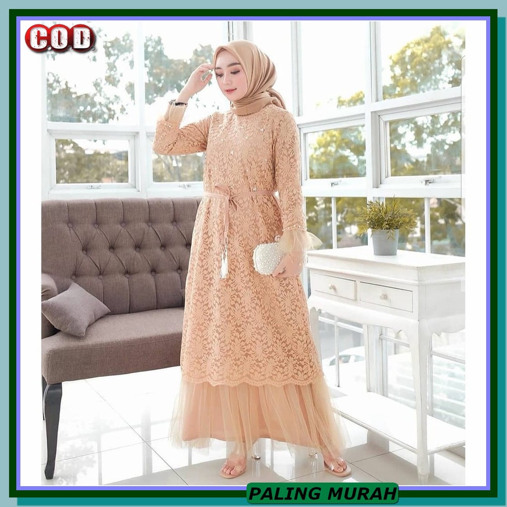 Baju Gamis Nibras Terbaru 2020 Wanita Promo Diskon Dewasa Syari B RR906 [ Best Seller - Juliana Dres