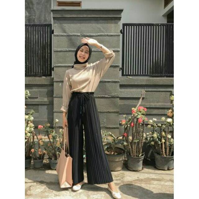 Bisa COD kulot  plisket  premium kulot  plisket  tali pita  