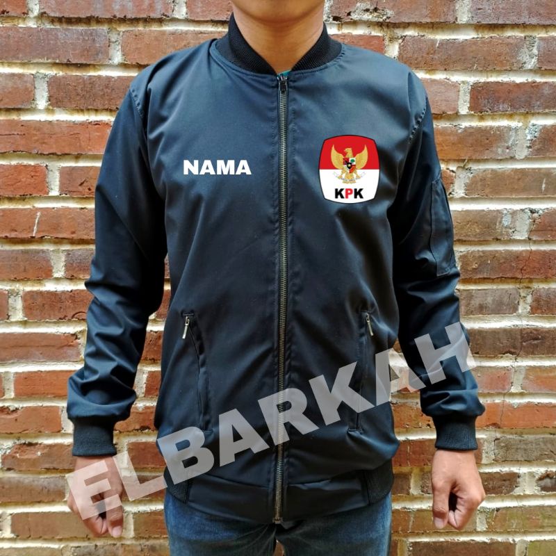 JAKET BOMBER LOGO KPK JAKET BOMBER BISA CUSTOM LOGO SENDIRI jaket bomber waterfroop jaket bomber terbaru