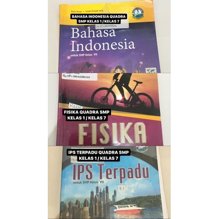 Buku Paket Quadra Fisika, Bahasa Indonesia, IPS Terpadu Kelas 1 SMP Kelas 7 Kurikulum 2013 edisi rev